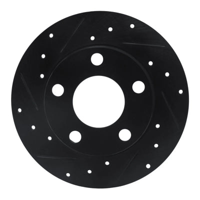 R1 96-05 Audi A4 Quattro Rear Left Drilled & Slotted Black Brake Rotor