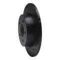 R1 00-06 BMW X5 Rear Right Drilled & Slotted Black Brake Rotor