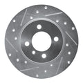 R1 84-85 BMW 318I Front Left Drilled & Slotted Silver Brake Rotor