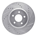 R1 Concepts Brake Rotor Drilled and Slotted Silver Fits Ford Mustang