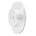 R1 Concepts Brake Rotor Drilled and Slotted Silver Fits Hyundai Accent