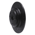 R1 09-14 Acura TL Rear Right Drilled & Slotted Black Brake Rotor