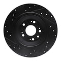 R1 09-14 Acura TL Rear Right Drilled & Slotted Black Brake Rotor