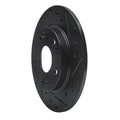 R1 11-15 Honda CR-Z Rear Right Drilled & Slotted Black Brake Rotor