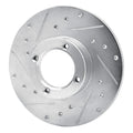 R1 80-83 Subaru STANDARD Front Left Drilled & Slotted Silver Brake Rotor