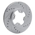 R1 79-83 Nissan 280ZX Front Right Drilled & Slotted Silver Brake Rotor