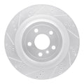 R1 2013-2019 Mercedes-Benz GL450 Rear Left Drilled & Slotted Silver Brake Rotor