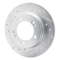 R1 90-94 Eagle TALON Rear Left Drilled & Slotted Silver Brake Rotor