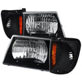 COMBO: 92-06 FORD ECONOLINE VAN HEADLIGHT BLACK