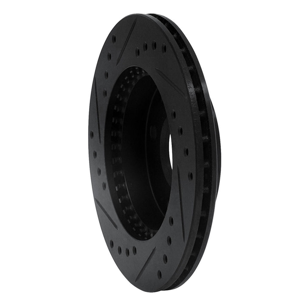 R1 95-00 Nissan Lucino (Mexico) Front Right Drilled & Slotted Black Brake Rotor