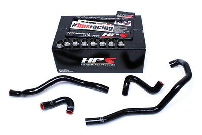 HPS Performance Reinforced Black Silicone Heater Hose Kit Coolant for BMW 01-06 E46 M3 Left Hand Drive