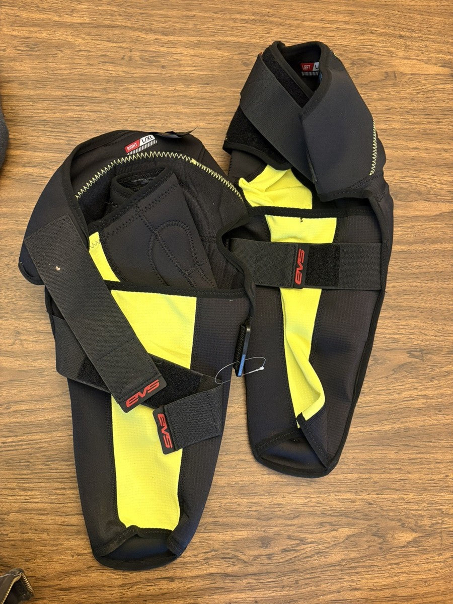 EVS TP199 Knee/Shin Guard Pair Black/Hi Viz - Large/XL
