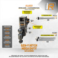 3 PKKAHITCH LOCKS FOR GENY HITCH MEGA DUTY 32K LB SERIESINCLUDES RECEIVER LOCK FOR 2.5IN REC