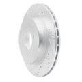 R1 Concepts Brake Rotor Drilled and Slotted Silver Fits Mitsubishi Lancer