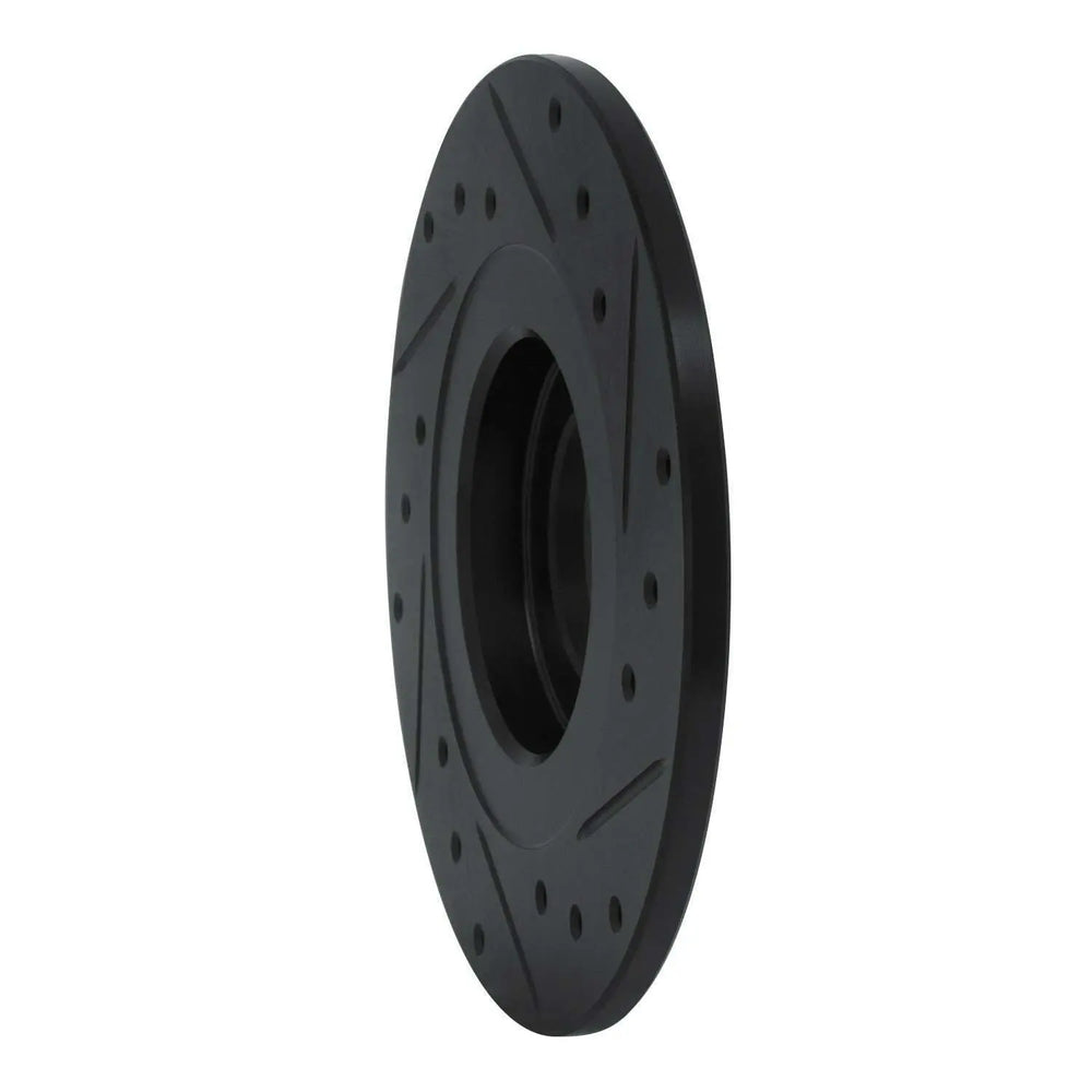 R1 81-84 Toyota STARLET Front Left Drilled & Slotted Black Brake Rotor