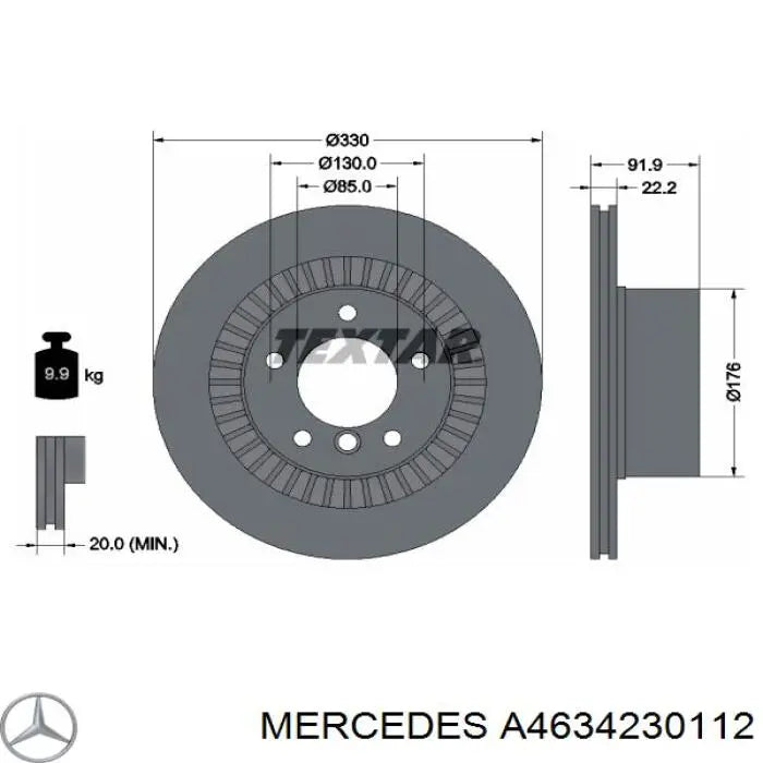 BRAKE DISC FOR MB G-CLASS (W463)