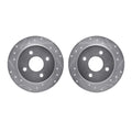 R1 01-19 Ford Fiesta Rear Drilled & Slotted Silver Brake Rotor Set