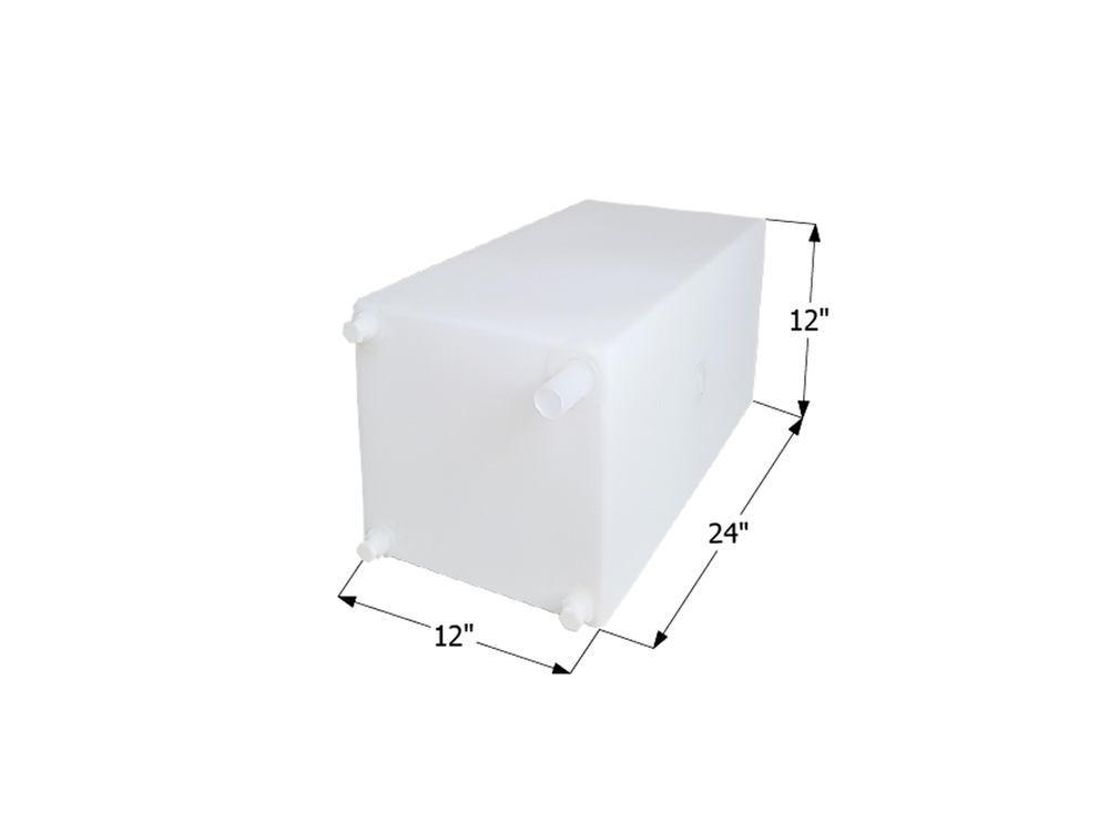 FRESH WATER TANK WT2471 24 X 12 X 12 15 GAL W/ .5IN FITTINGS