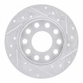 R1 00-08 Audi A4 (USA/Canada) Rear Right Drilled & Slotted Silver Brake Rotor