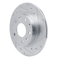 R1 14-25 Mazda 3 Rear Right Drilled & Slotted Silver Brake Rotor
