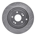 R1 10-16 Hyundai Genesis Coupe Rear Right Drilled & Slotted Silver Brake Rotor