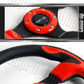 NRG Reinforced Steering Wheel (320mm) Blk w/Red Trim & 5mm 3-Spoke
