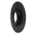 R1 80-82 Toyota Tercel Front Right Drilled & Slotted Black Brake Rotor