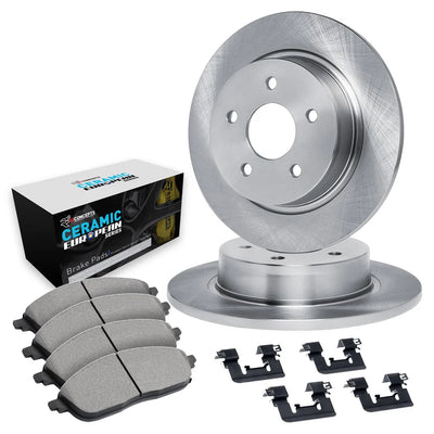 R1 10-19 Audi A3 Rear Brake Rotor Set w/Euro Ceramic Pads and Hardware