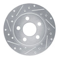 R1 85-89 Dodge SHADOW Front Left Drilled & Slotted Silver Brake Rotor