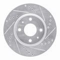 R1 11-15 Chevrolet Matiz (Mexico) Front Right Drilled & Slotted Silver Brake Rotor