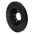 R1 99-08 BMW 325XI Front Left Drilled & Slotted Black Brake Rotor