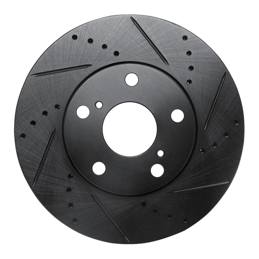 R1 92-06 Lexus ES300 Front Right Drilled & Slotted Black Brake Rotor