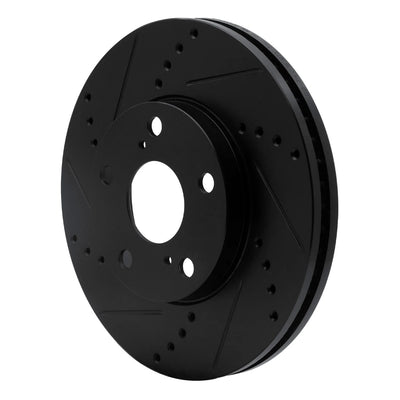 R1 92-06 Lexus ES300 Front Left Drilled & Slotted Black Brake Rotor