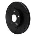 R1 92-06 Lexus ES300 Front Left Drilled & Slotted Black Brake Rotor