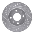 R1 Concepts Brake Rotor Drilled and Slotted Silver Fits Nissan 200SX