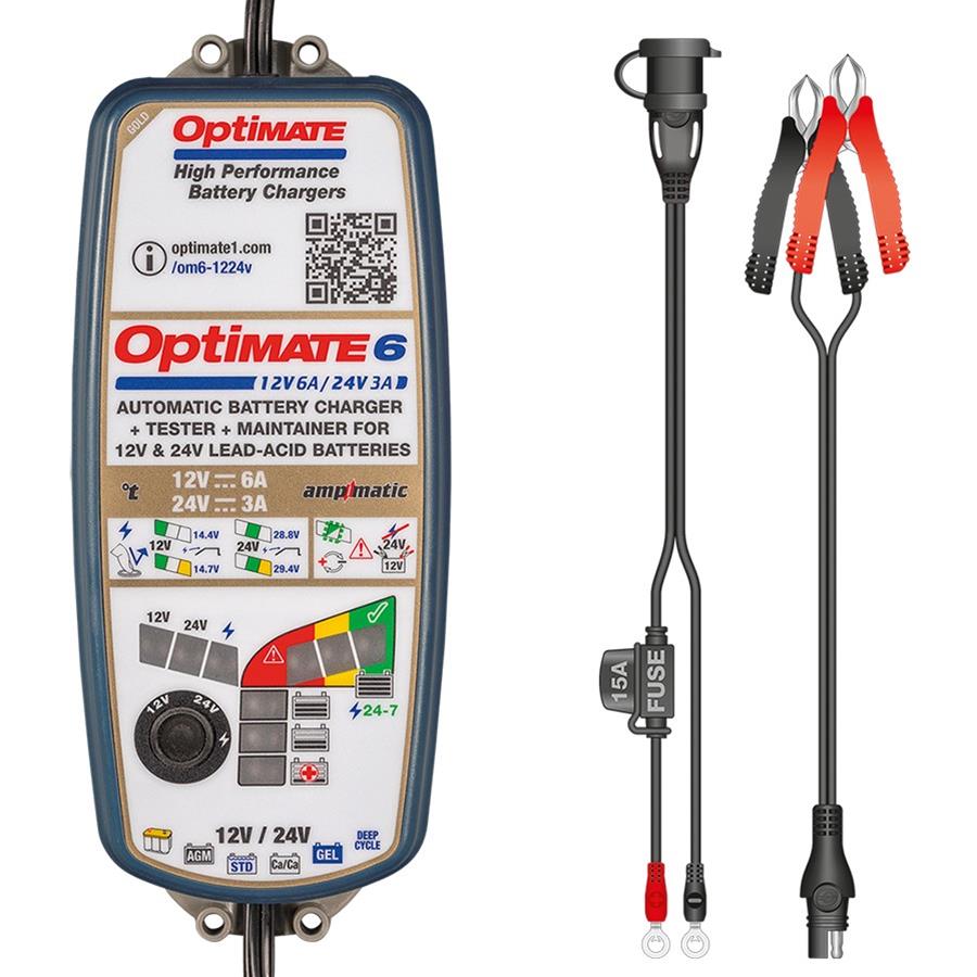 OPTIMATE 6 SELECT 12V/24V (V2) GOLD 9 STEP BATTERY SAVING TEST & MAINTAIN W/ 2 BATTERY VOLTAGES