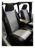 Front Polycanvas Seat Covers, Black/Gray for 2007-2010 Jeep JK Wrangler RT Off Road