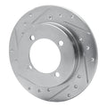 R1 94-96 Hyundai Elantra Rear Left Drilled & Slotted Silver Brake Rotor