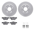 R1 16-25 Honda Civic Rear Carbon Coated Brake Rotor Set w/Euro Ceramic Pads and Hardware