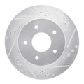 R1 63-82 Chevrolet Corvette Front Right Drilled & Slotted Silver Brake Rotor