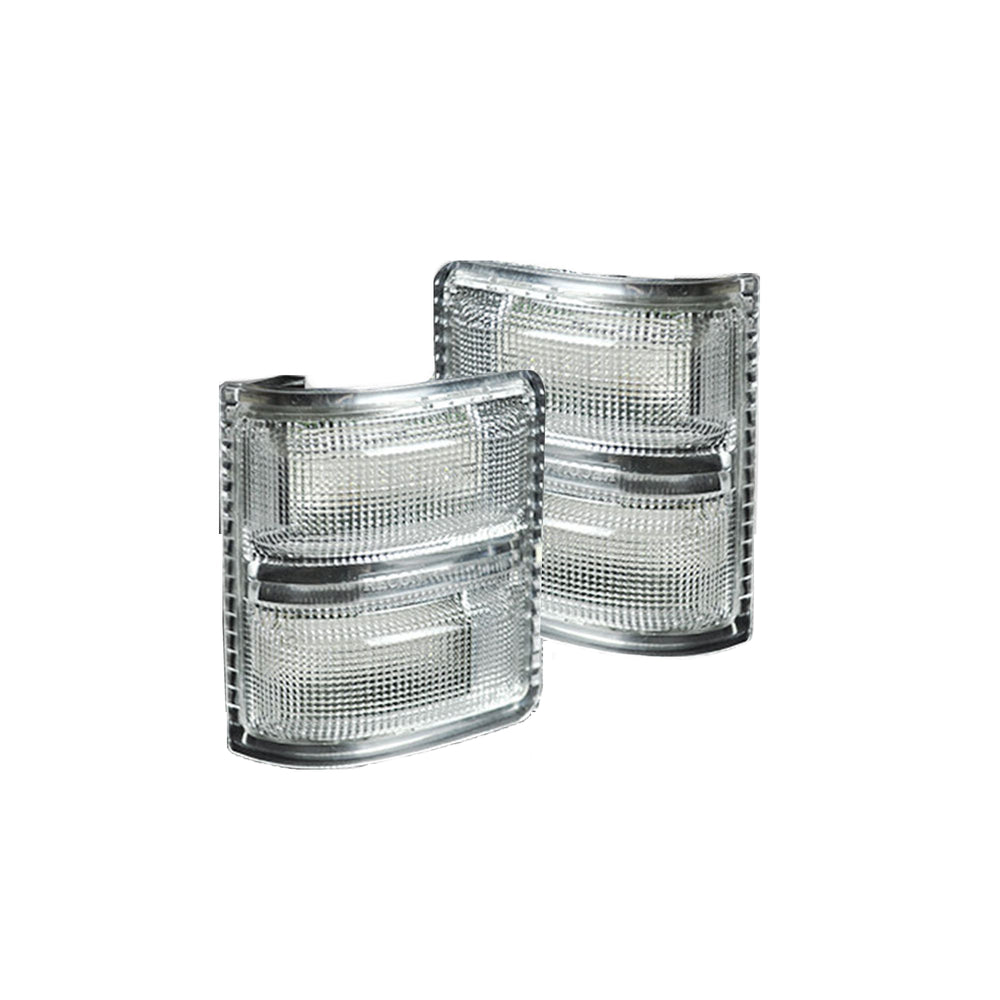 ~(1 lbs. 10X6X3)~ Ford 08-16 F250/F350 Superduty Side Mirror Lenses (2-Piece Set) w/ AMBER LED Running Lights and Turn Signals - Clear Len