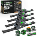 Rhino USA Retractable E-Track Ratchet Straps (4 Pack, 2Inx10Ft) (Black)