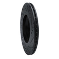 R1 15-25 Volkswagen GTI Rear Left Drilled & Slotted Black Brake Rotor