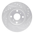 R1 Concepts Brake Rotor Drilled and Slotted Silver Fits Chevrolet Nova