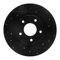 R1 07-25 Chrysler 200 Front Right Drilled & Slotted Black Brake Rotor
