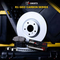 R1 90-93 Mazda Miata Front Carbon Coated Brake Rotor Set w/Optimum OE Pads and Hardware