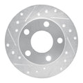 R1 98-01 Audi A6 Quattro Rear Left Drilled & Slotted Silver Brake Rotor