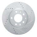 DFC 07-12 Mazda CX-7 Front Right Drilled & Slotted Silver Brake Rotor