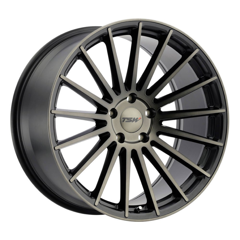 ~(27 lbs. 21X21X11)~ TSW LUCO 19x9.5 5/120 ET40 CB76.1 MATTE BLACK W/MACHINE FACE AND DARK TINT
