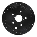 R1 15-21 Subaru WRX Rear Right Drilled & Slotted Black Brake Rotor